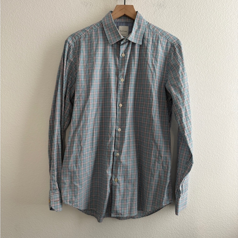 Paul Smith Colorful Button Down Shirt Neck Size 16